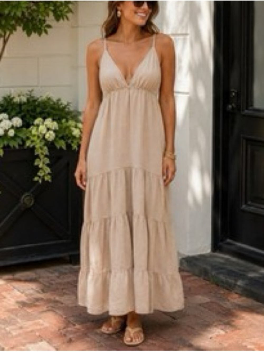 Sea Spice | 100% Peruvian Cotton Samantha Tiered Maxi Dress - Beachy Boho Summer